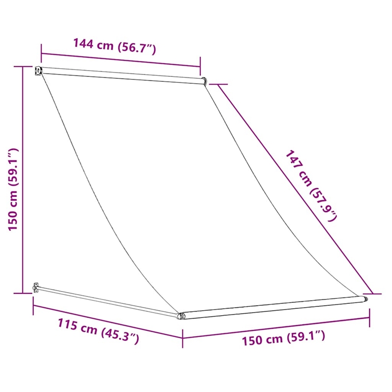 vidaXL Polyester fabric with PA coating Steel frame Awning in Cream