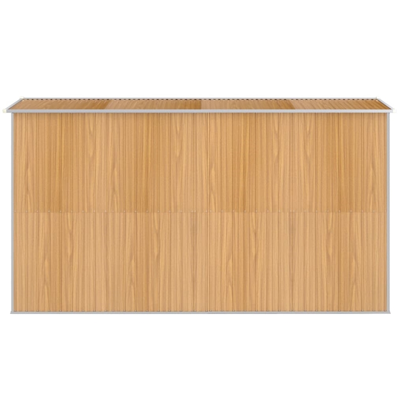 vidaXL Galvanized Steel Large Garden Shed in Light Brown