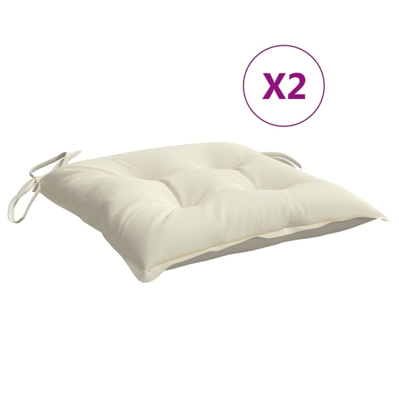 vidaXL Chair Cushion in Cream White (Set of 2)