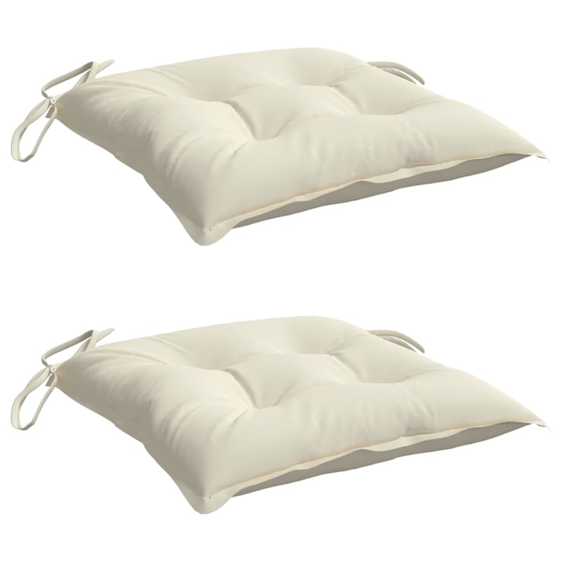 vidaXL Chair Cushion in Cream White (Set of 2)