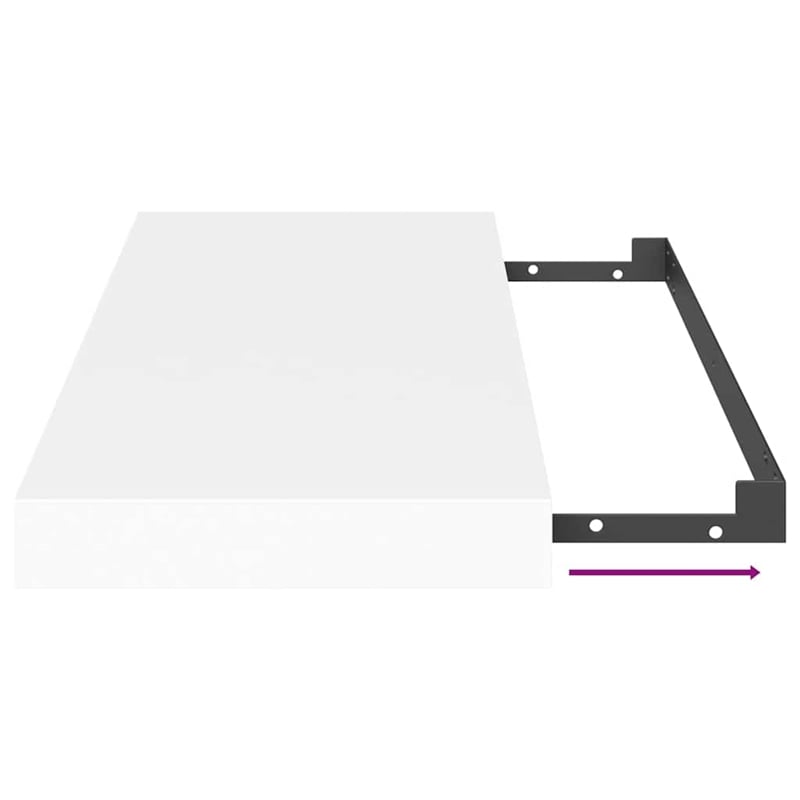 vidaXL MDF and Metal Wall Shelf in White Honeycomb (Set of 2)