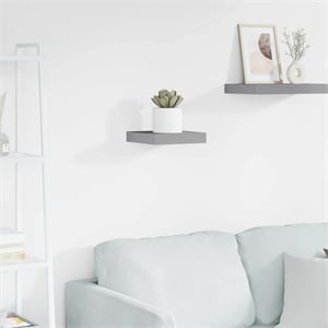 vidaXL MDF and Metal Wall Shelf in Grey Honeycomb