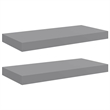 vidaXL MDF and Metal Wall Shelf in Grey Honeycomb (Set of 2)