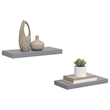vidaXL MDF and Metal Wall Shelf in Grey Honeycomb (Set of 2)