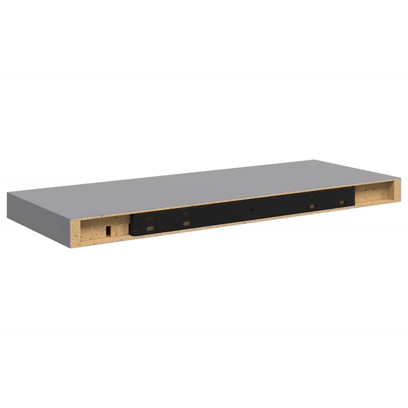 vidaXL MDF and Metal Wall Shelf in Grey Honeycomb