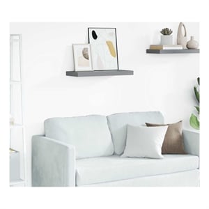 vidaXL MDF and Metal Wall Shelf in Grey Honeycomb