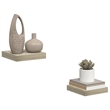 vidaXL MDF and Metal Wall Shelf in Oak Honeycomb (Set of 2)