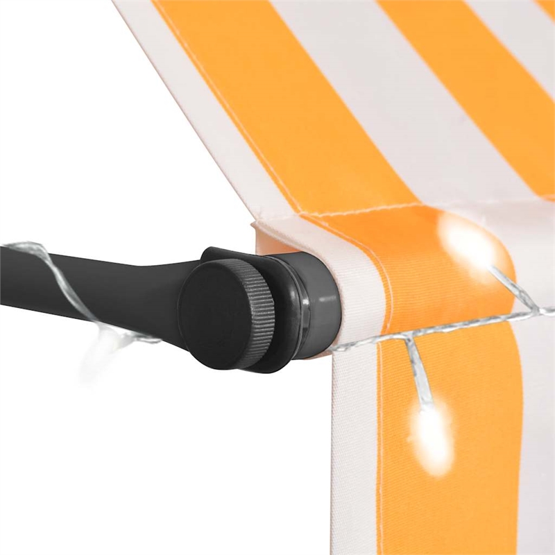 vidaXL Polyester with PU coating Retractable Awning in White/Orange