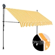 vidaXL Polyester with PU coating Retractable Awning in White/Orange