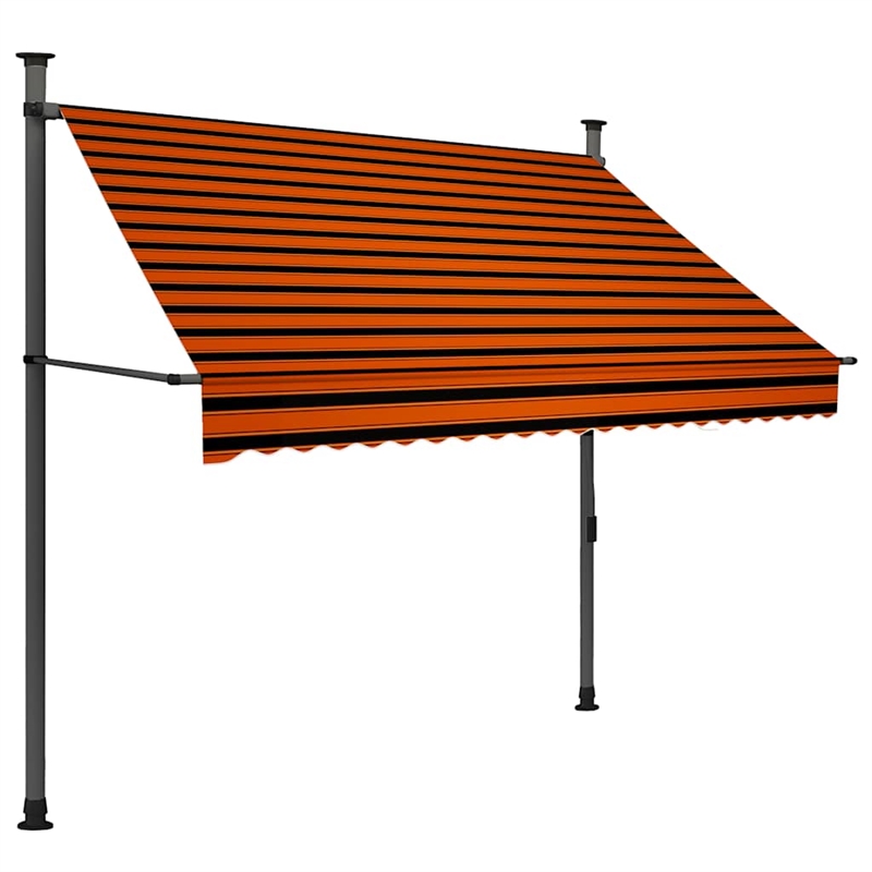 vidaXL Retractable Awning in Orange/Brown