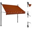 vidaXL Retractable Awning in Orange/Brown