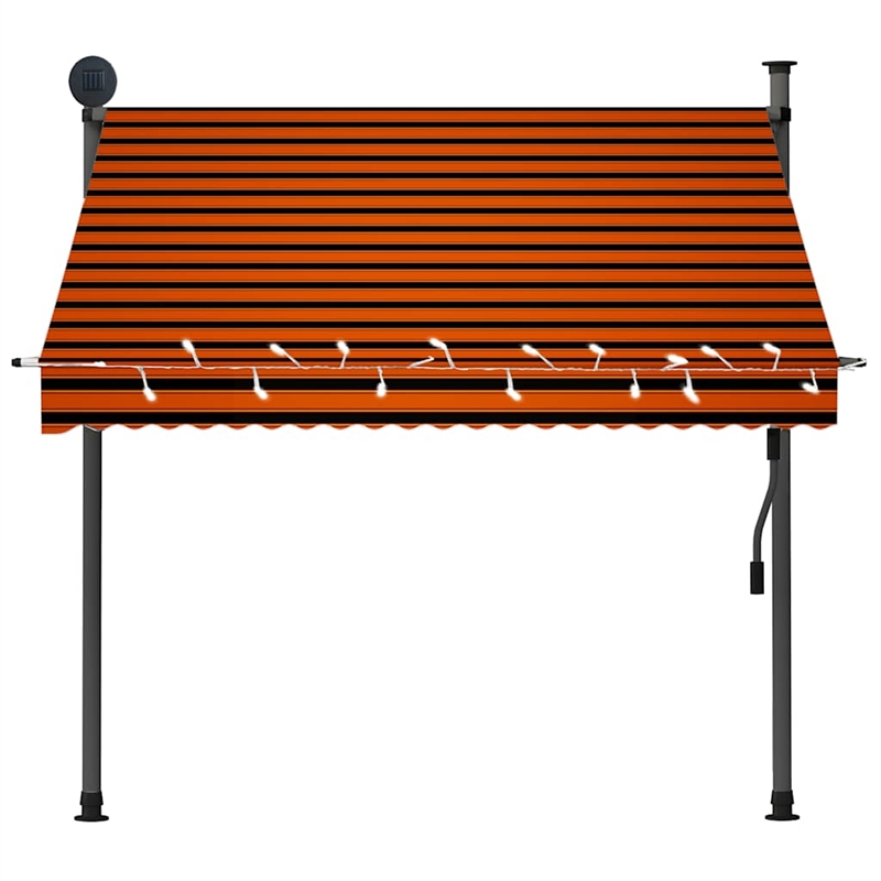 vidaXL Retractable Awning in Orange/Brown