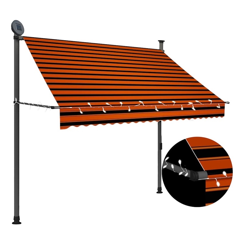 vidaXL Retractable Awning in Orange/Brown