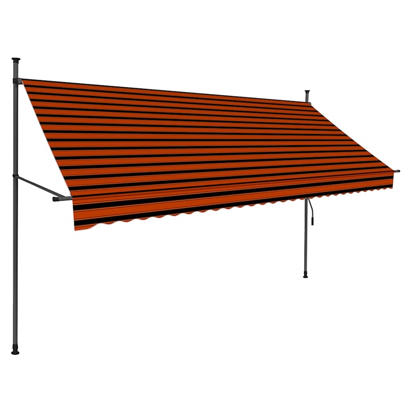 vidaXL Retractable Awning in Orange/Brown