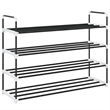 vidaXL Metal and Plastic Medium Shoe Rack in Black