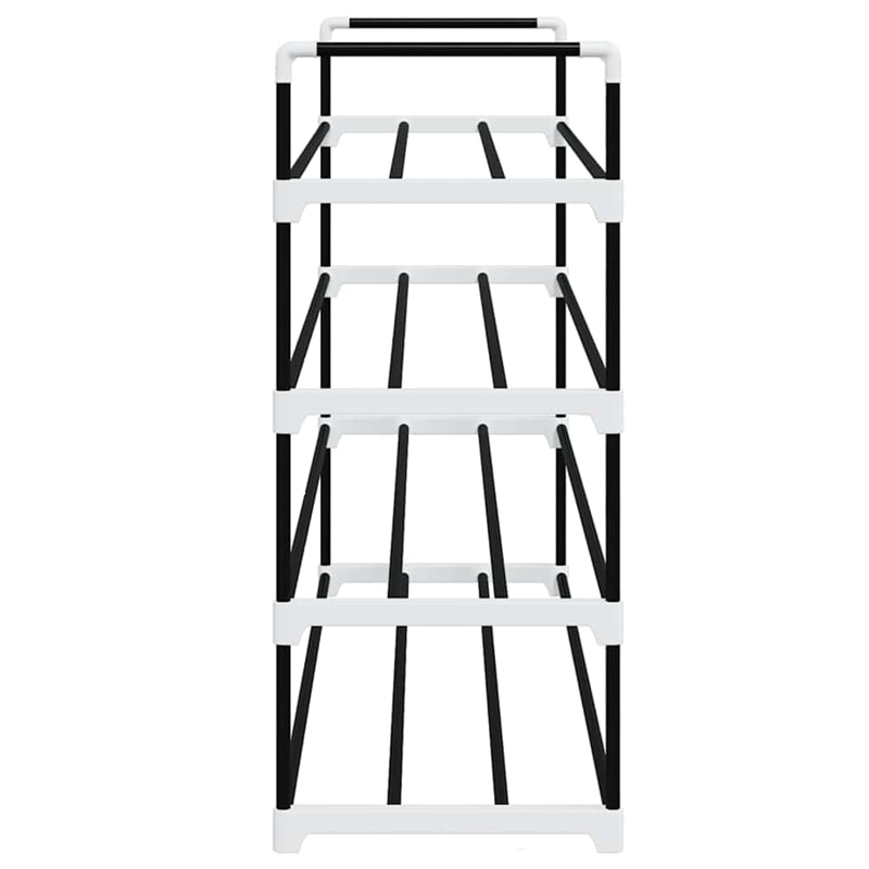 vidaXL Metal and Plastic Medium Shoe Rack in Black