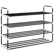 vidaXL Metal and Plastic Medium Shoe Rack in Black