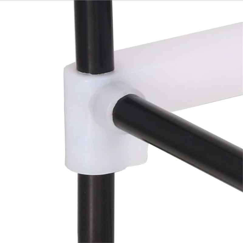 vidaXL Metal and Plastic Medium Shoe Rack in Black