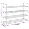vidaXL Metal and Plastic Medium Shoe Rack in Black