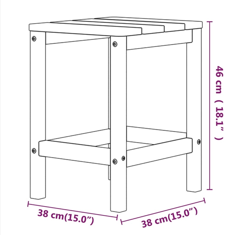 vidaXL Garden Table in White