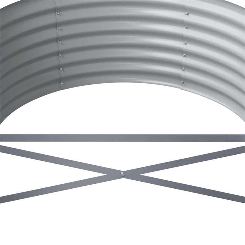 vidaXL Large Powder-Coated Steel Raised Garden Bed in Gray