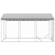 vidaXL Galvanized steel Outdoor Dog Kennel in Silver
