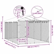 vidaXL Galvanized steel Outdoor Dog Kennel in Silver
