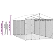 vidaXL Galvanized steel Outdoor Dog Kennel in Silver