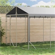 vidaXL Galvanized steel Outdoor Dog Kennel in Silver