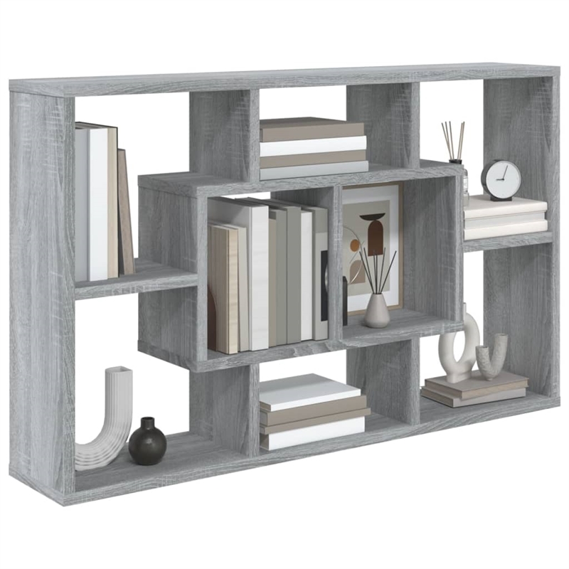 vidaXL Engineered Wood Wall Shelf in Gray Sonoma