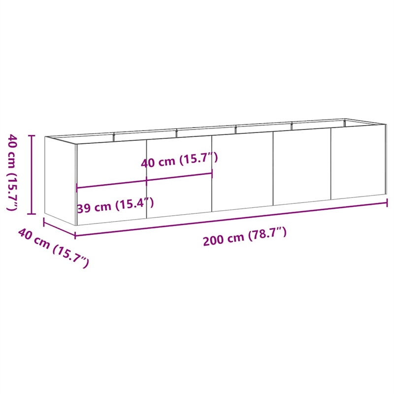 vidaXL Large Steel Garden Planter in Rusty
