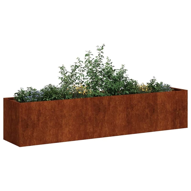 vidaXL Large Steel Garden Planter in Rusty