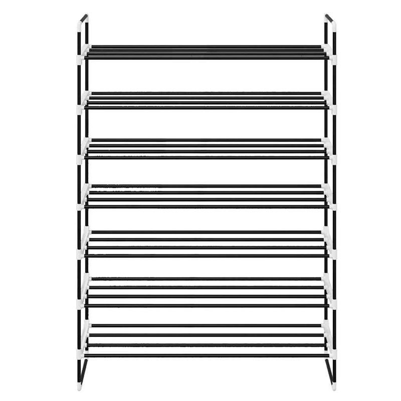 vidaXL Metal and Plastic Large Shoe Rack in Black