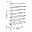 vidaXL Metal and Plastic Large Shoe Rack in Black