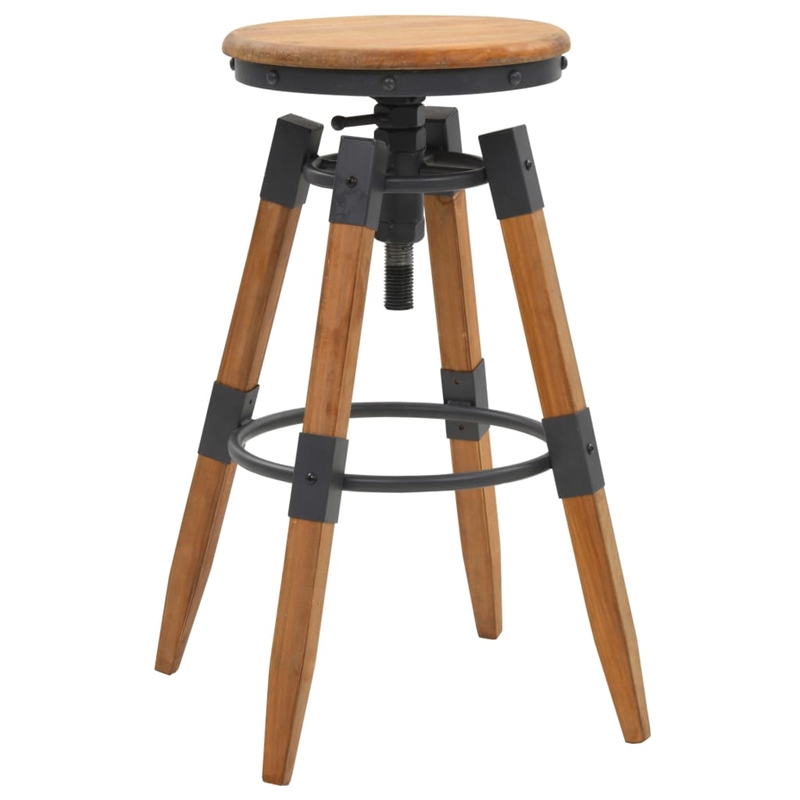vidaXL Natural Wood Bar Stool Set of 2 in Brown