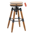 vidaXL Natural Wood Bar Stool Set of 2 in Brown