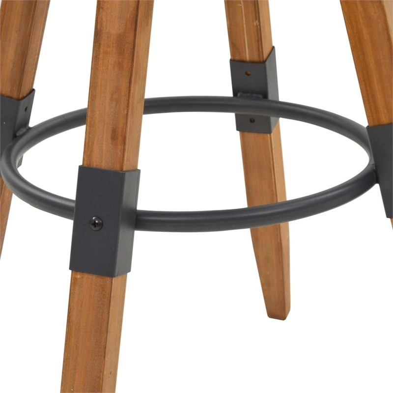 vidaXL Natural Wood Bar Stool Set of 2 in Brown