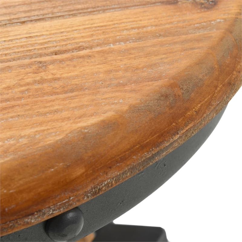 vidaXL Natural Wood Bar Stool Set of 2 in Brown