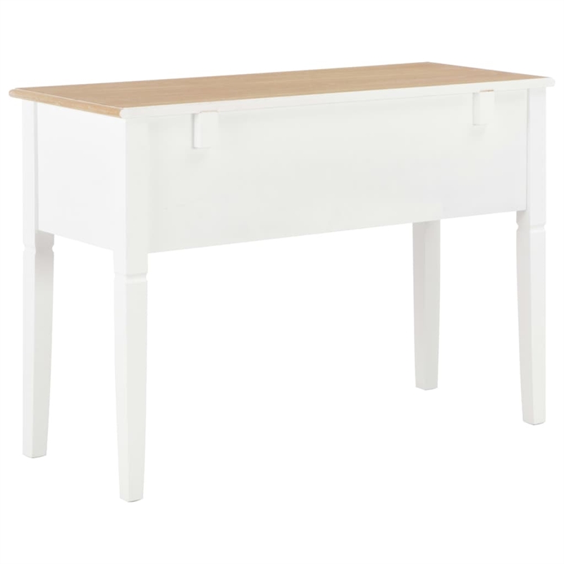 vidaXL Pinewood Standard Writing Desk in White/Brown