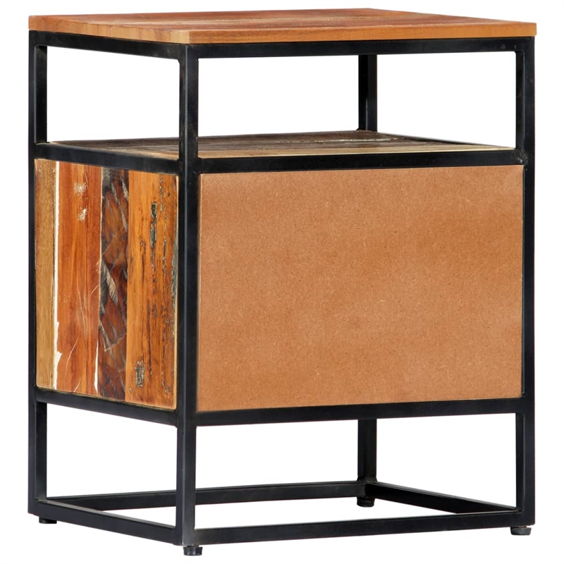 vidaXL Solid Reclaimed Wood Small Bedside Cabinet in Multicolor