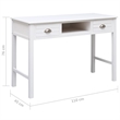 vidaXL Solid Paulownia Wood Desk in White