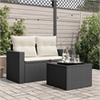 vidaXL PE Rattan Garden Table in Black