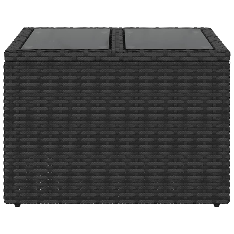 vidaXL PE Rattan Garden Table in Black