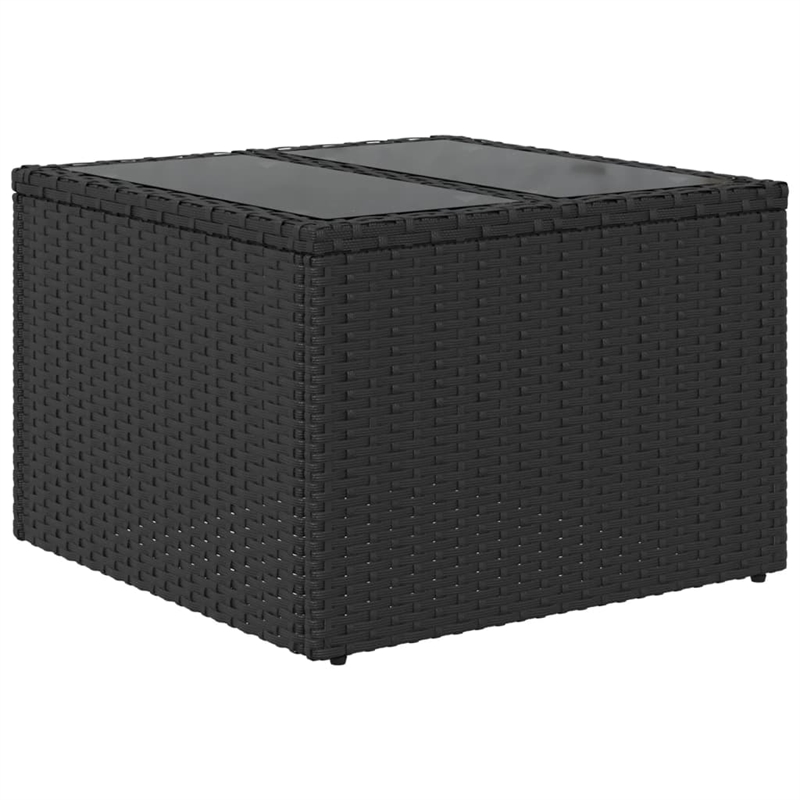 vidaXL PE Rattan Garden Table in Black