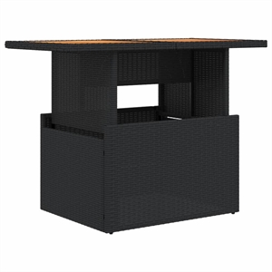 vidaXL Acacia Wood Garden Table in Black