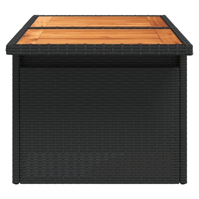 vidaXL Acacia Wood Garden Table in Black