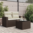 vidaXL PE rattan Garden Table in Brown