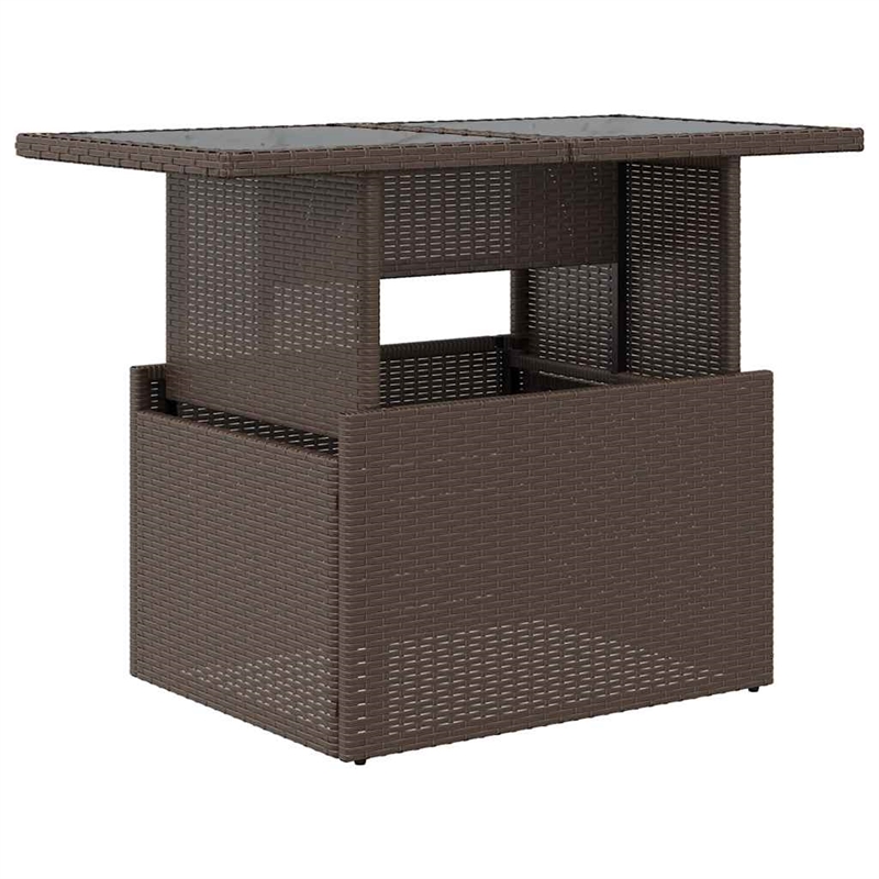vidaXL PE rattan Garden Table in Brown