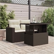 vidaXL PE rattan Garden Table in Brown