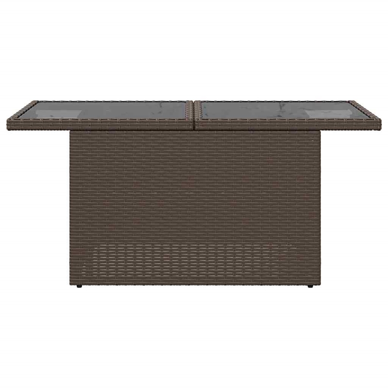vidaXL PE rattan Garden Table in Brown